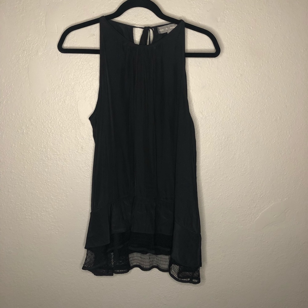 Lola & Sophie Black Halter Neck Tie Back Tank Top Size Medium